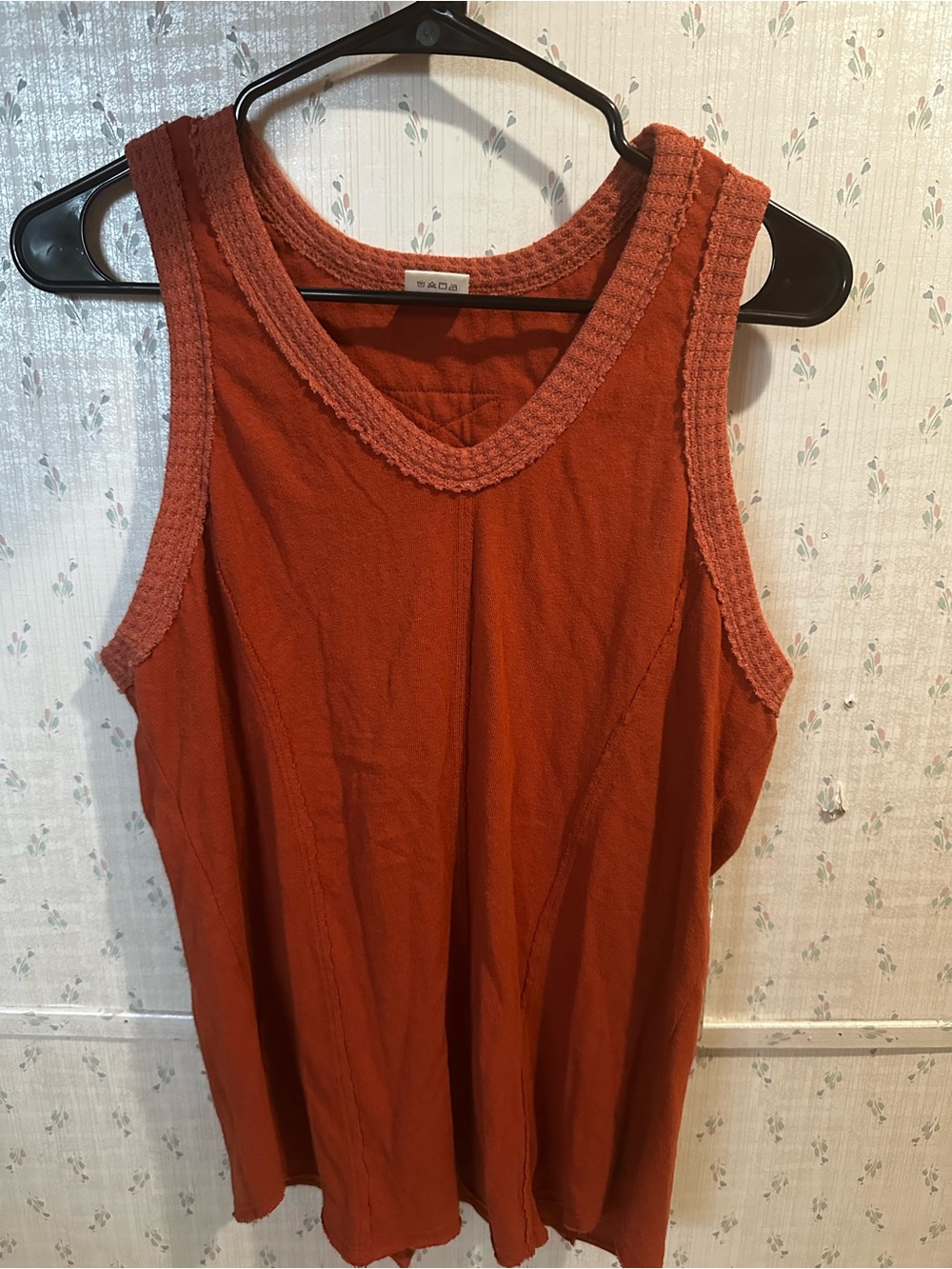Women’s 100% cotton V-Neck Tank Top in Rust by love vintage